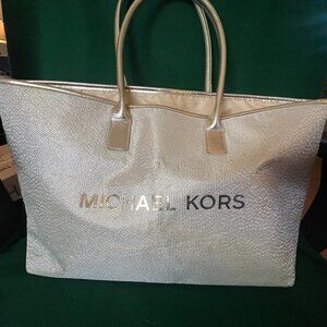 Michael Kors Woven Tote Gold